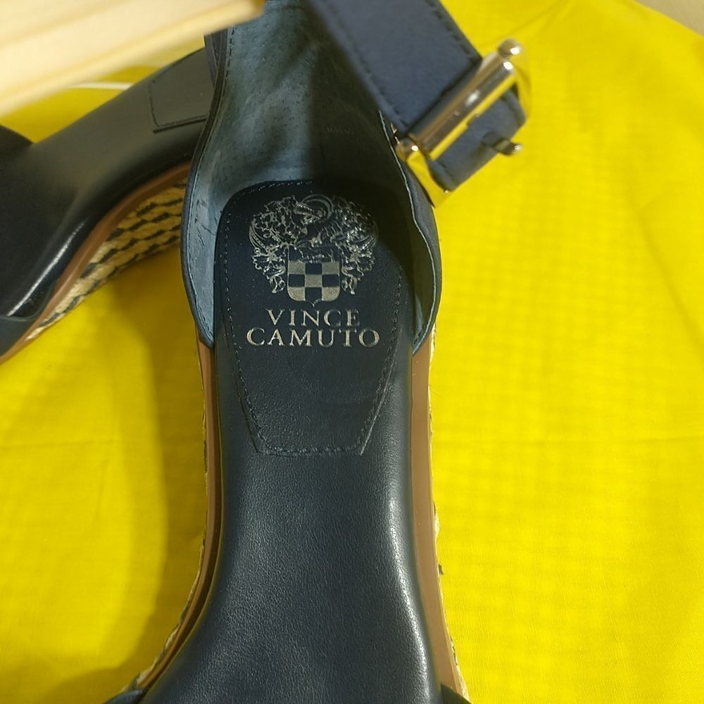 Vince Camuto Baylees Women's SZ 8.5W Leather Espadrille Sandal Blue. - Picture 9 of 10